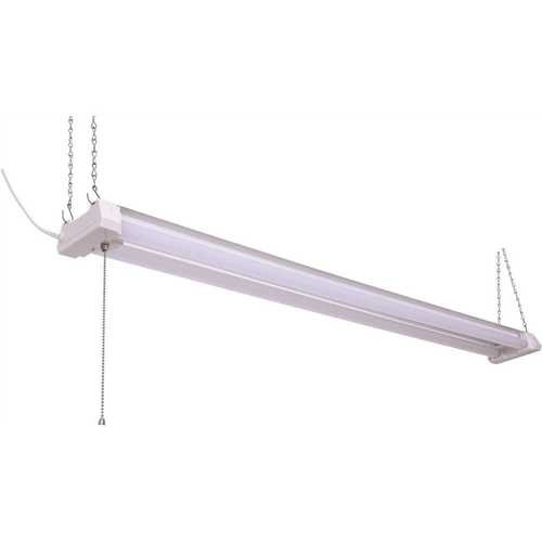4 ft. 56-Watt Equivalent Integrated LED White Shop Light 4000K Cool White with Germ Fighting Technology