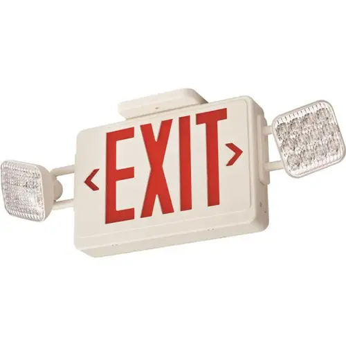 Contractor Select ECRG SQ 20-Watt Equivalent 120-Volt/277-Volt Integrated LED White Exit/Emergency Combo Unit Color/Finish Family