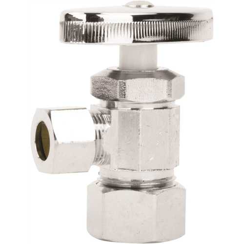 Homewerks Worldwide 638 5202 1/2 in. Nominal Compression Inlet x 3/8 in. O.D. Compression Outlet Multi-Turn Angle Valve, Chrome