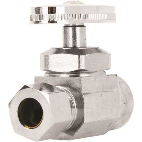 Homewerks Worldwide 638 6300 1/2 in. Sweat Inlet x 3/8 in. O.D. Compression Outlet Multi-Turn Straight Valve in Chrome