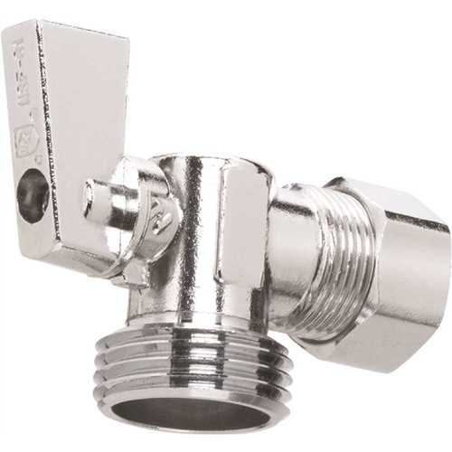 1/2 in. Nominal Compression Inlet x 3/4 in. Male Hose Thread Outlet 1/4 in. Turn Angle Valve, Chrome