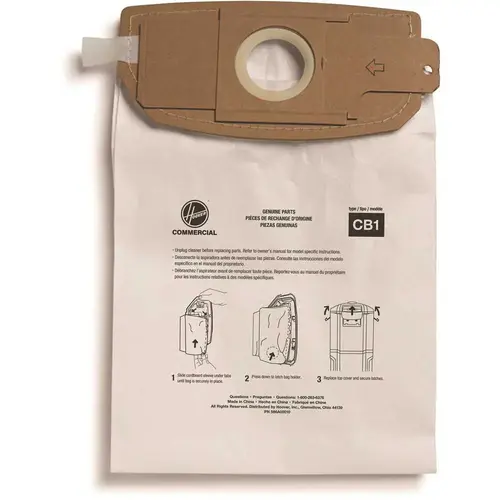 HOOVER AH10173 Type CB1 Standard Filtration, Paper Vacuum Bag, for CH34006 - pack of 10