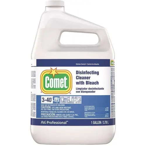 COMET 003700030250 1 Gal. Closed Loop Liquid Disinfecting Cleaner with Bleach with Spray Bottle Clear