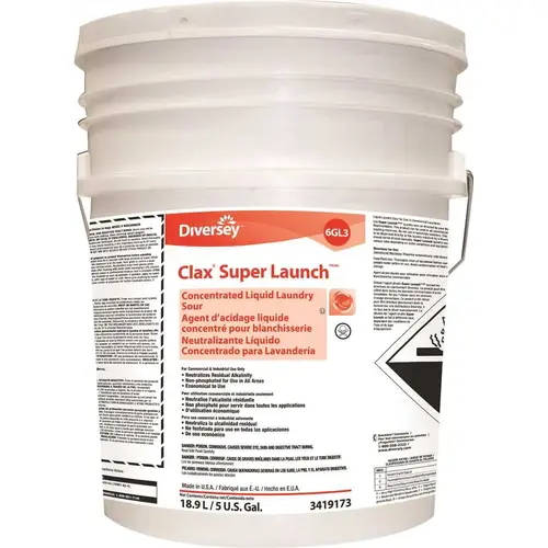 CLAX 93419173 5 Gal. Pail Super Launch Laundry Sour General Purpose Highly Concentrated Clear