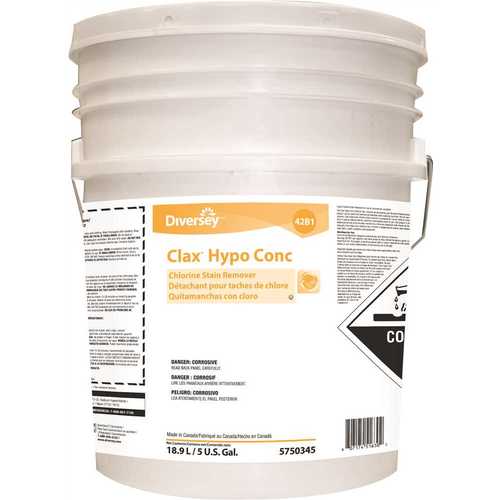 CLAX 95750345 5 Gal. Hypo Conc 42B1 Chlorine Fabric Stain Remover