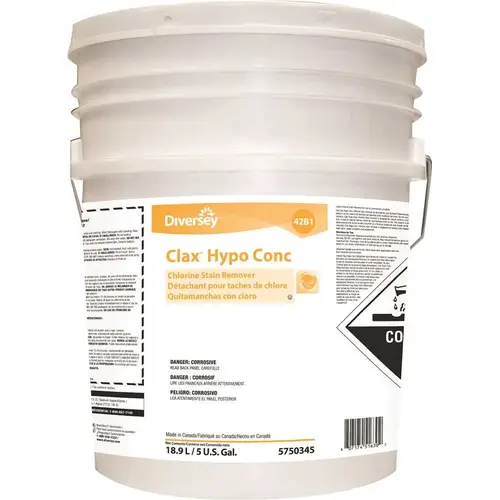 5 Gal. Hypo Conc 42B1 Chlorine Fabric Stain Remover Clear Light Yellow