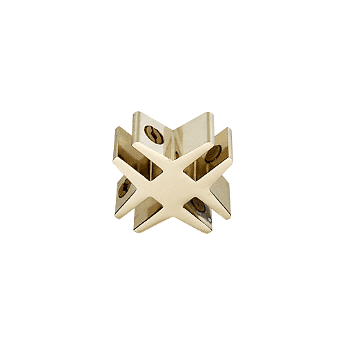 Brass 4-Way Glass Connector for 3/8" Glass