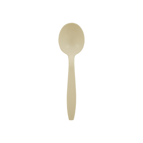 HEAVY WEIGHT POLYSTYRENE INDIVIDUALLY WRAPPED SOUP SPOON ALMOND