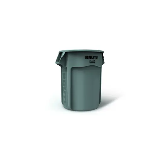 BRUTE 55 Gal Vented Trash Container, Gray