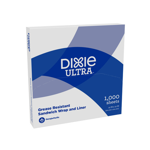 DIXIE GRC1212Y Dixie Ultra(R) Highly Grease Resistant Sandwich Paper Yellow 12" X 12" X 2.5", 1000 Count