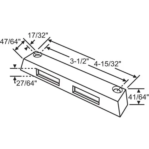 BLACK PD SURFACE KEEPER OFFSET MOUNTING HOLES