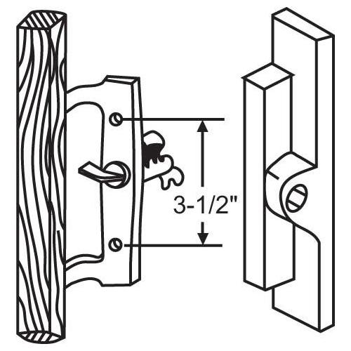 PATIO DOOR HANDLE SET W/KEY WHITE