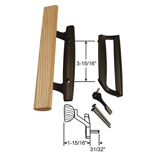 Brixwell 13265bl Patio Door Handle Set Black 11/2in