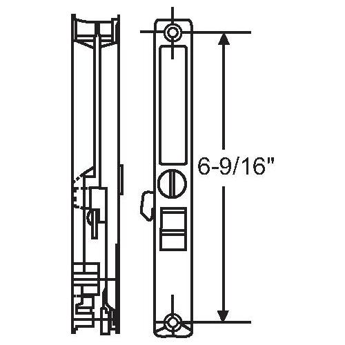 FLUSHMOUNT LOCK ASSY. W/KPR C W/NITE LK-MID BODY-DOWN LOCK