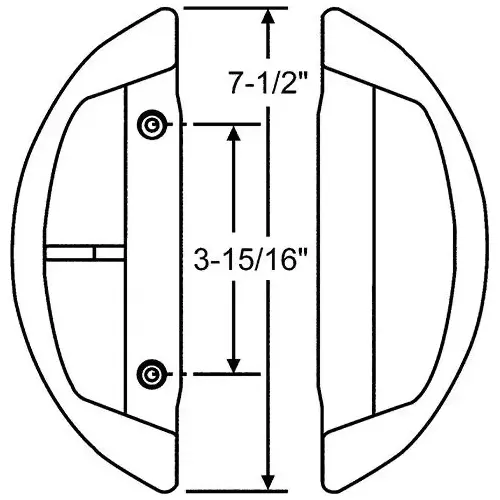 Mortise Style Handle Set White 3-15/16 Hole Centers