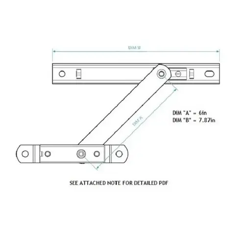 6in DETACHABLE RESTRICTOR NON HANDED 304 STAINLESS STEEL LIMIT DEVICE