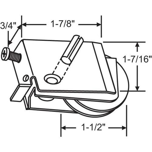 Patio Door Roller Assembly 1 1/2 PRECISION WHEEL