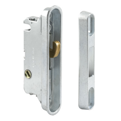 CRL E2487 7/8" Wide Mortise Lock and Keeper with 3-1/2" Screw Holes with 45 Degree Keyway