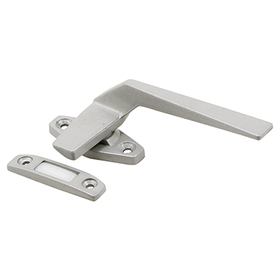 Aluminum Finish Right Hand Casement Window Locking Handle With Offset Base and 1-1/2" Screw Holes