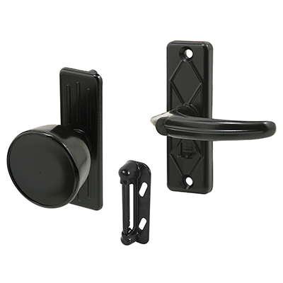 Black Screen and Storm Door Knob Latch With 3" Screw Holes