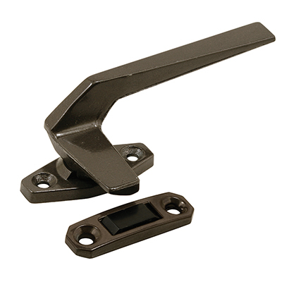 Bronze Right Hand Casement Window Locking Handle with Offset Base and 1-1/2" Screw Holes