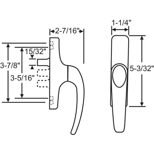 Tilt And Turn Handle Silver Non-Keyed