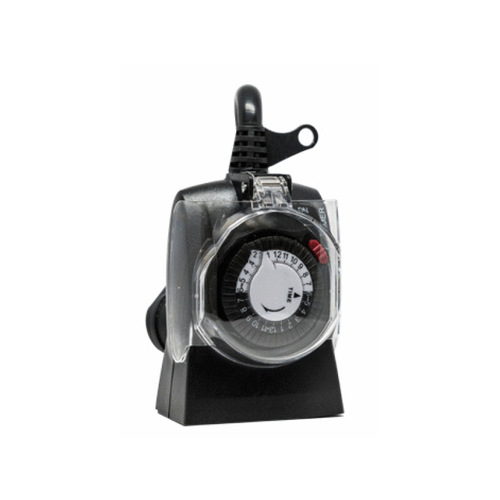 15 Amp, 2 Outlets, Heavy Duty Outdoor Mechanical Timer Black