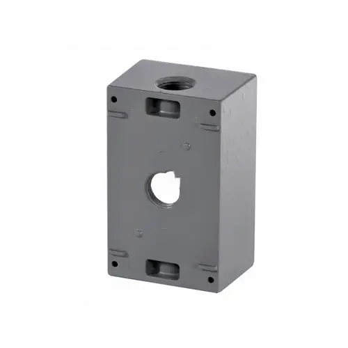 ORBIT INDUSTRIES INC 1B50-3 Gry 1-gang Box W/ 3 .5" Holes
