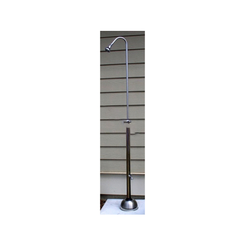 Outdoor Shower Company PS-1000-ADA 85"h Free Standing Pool Shower With Ada Metered Push Valve & Hose Bibb