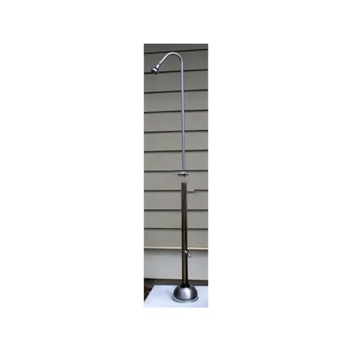 Outdoor Shower Company PS-1000-ADA 85"h Free Standing Pool Shower With Ada Metered Push Valve & Hose Bibb