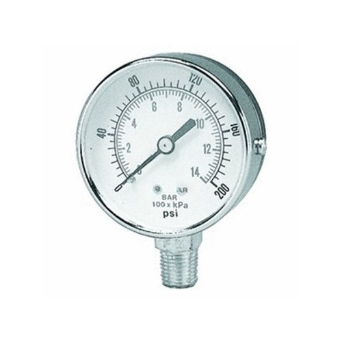 ENGINEERED SPECIALTY PRODUCTS 101D-254A 2.5" 0-30"hg .25" Btm Mount Steel Vacuum Gauge