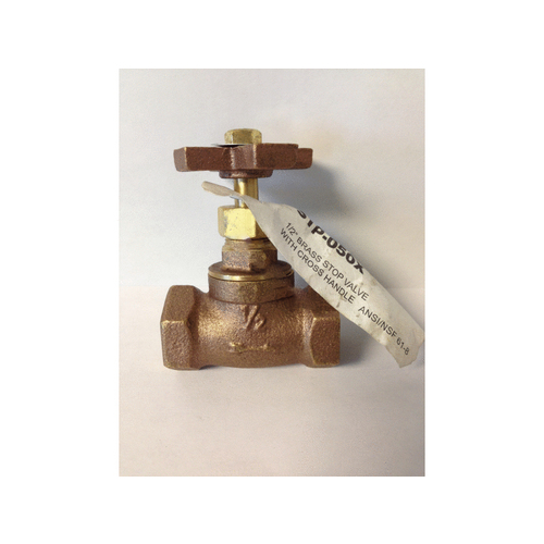 .75" Brass Stop Valve With Cross Handle