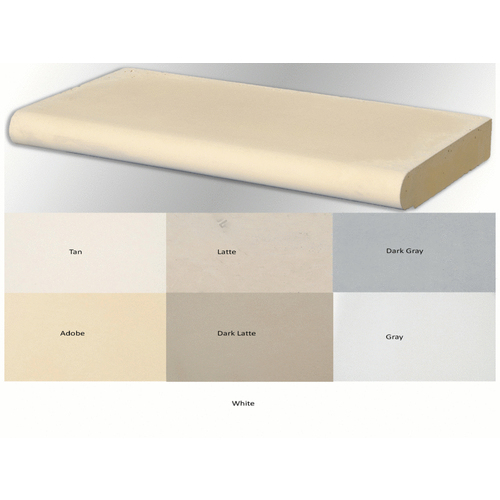 12" X 24" Tan Bullnose Straight Coping