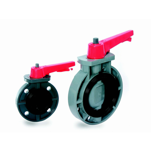 6" Butterfly Valve With Lever Handle Gray