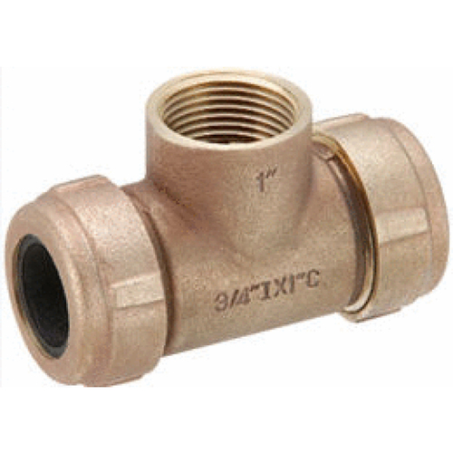 .75" X .75" X 1" Ip Brass Compression Tee Not For Potable Water