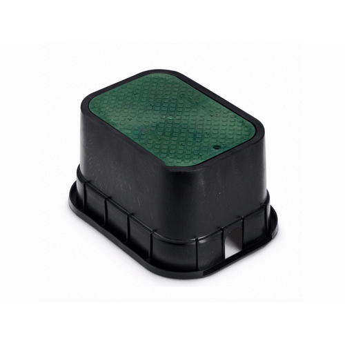 Pvbstd Rain Bird 12" Std Black Valve Box W Green Lid