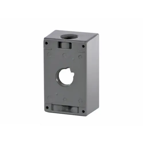 ORBIT INDUSTRIES INC 1B75-4 Gry 1-gang Box W/ 4 .75" Holes