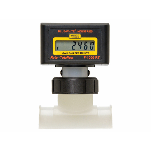 Blue White Industries RB-800S4-GPM1 8" Sch 40 Digital Paddlewheel Flow Meter Totalizer Saddle Mount Fittings Black