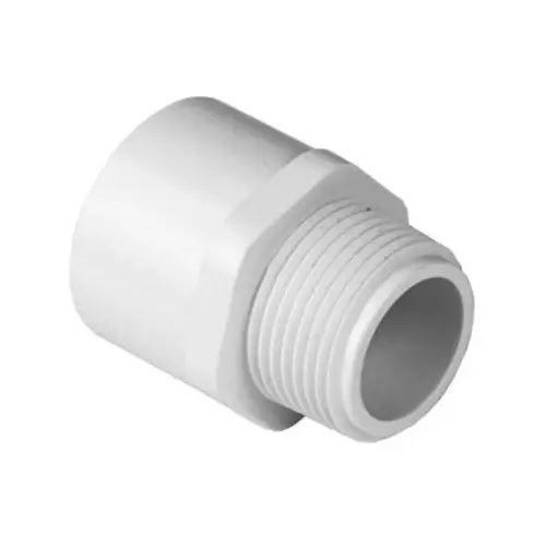 .5" Sch40 Pvc Male Adapter Mipt X Socket White