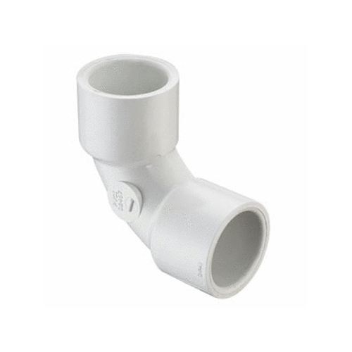 1" Sch40 Pvc 90 Degree Sweep Elbow Socket X Socket White