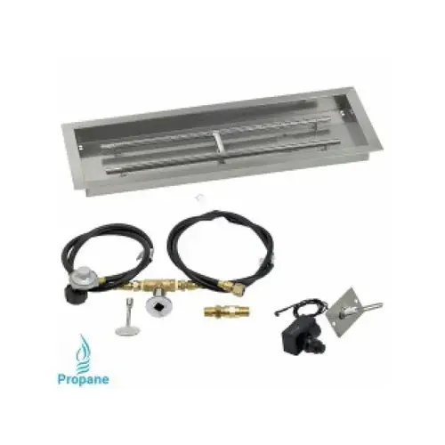 30" X 10" Rectangular Liquid Propane Iid Drop-in Burner Pan Kit