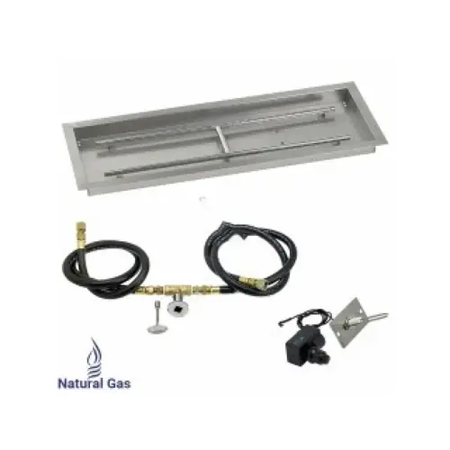 36" X 12" Rectangular Natural Gas Iid Drop-in Burner Pan Kit