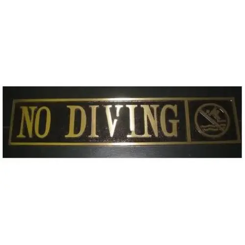 6" X 28" Pool Deck Depth Marker No Diving With Symbol