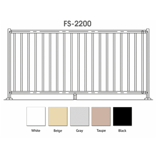 Saftron FS-2200-4896-BK 48"x8' Black 2200 Pool Fence Section