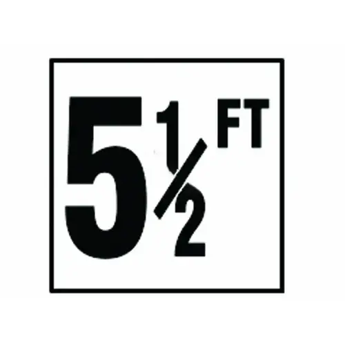 6" X 6" 5-1/2' Standard Number Smooth Tile Depth Marker