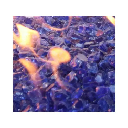 AMERICAN FIREGLASS INC AFF-COBLRF12-10 10#  .5" Cobalt Reflective Fireglass