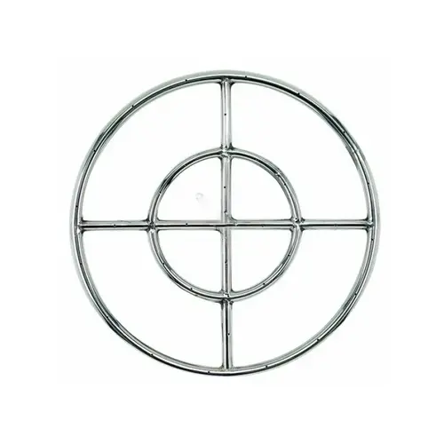 AMERICAN FIREGLASS INC SS-FR-18 18" Double Ring Stainless Steel Burner With A 1/2" Inlet