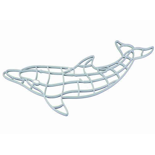 Fillable Friends White Large Dolphin Stencil