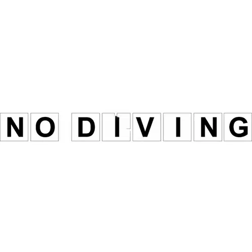 Custom Mosaics DM742-30 4in Non-skid 8 Tiles No Diving Depth Marker