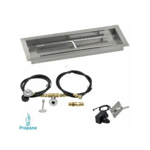 AMERICAN FIREGLASS INC SS-AFPPKIT-P-24 24"x8" Lp Iid Drop-in Burner Pan Kit
